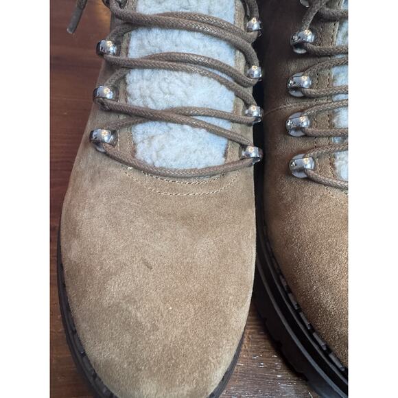MARC FISHER LTD NAIRY FAUX FUR TRIM HIKING BOOTS IN BROWN NEW WOMEN'S SIZE 9 - Picture 15 of 16